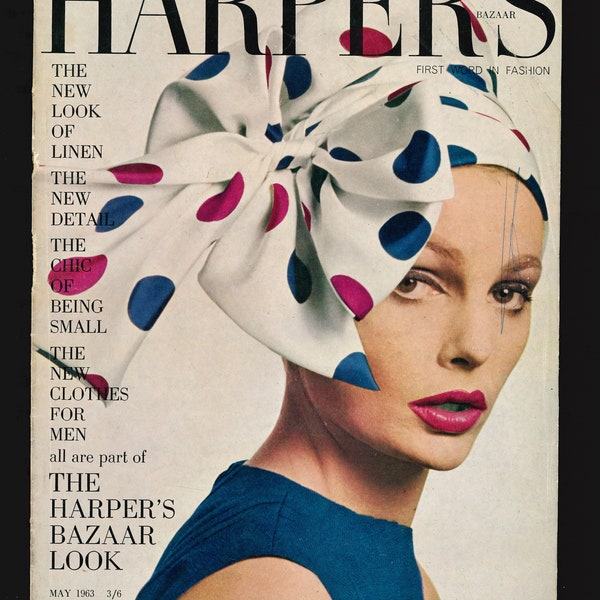 Harper's Bazaar UK May 1963 Original Vintage Rare Retro Fashion Magazine