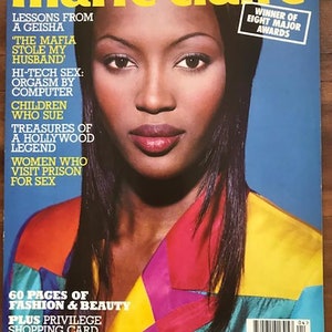 Marie Claire UK no 56  April  1993 Original Vintage Fashion Magazine Gifts Present Birthday Naomi Campbell cover