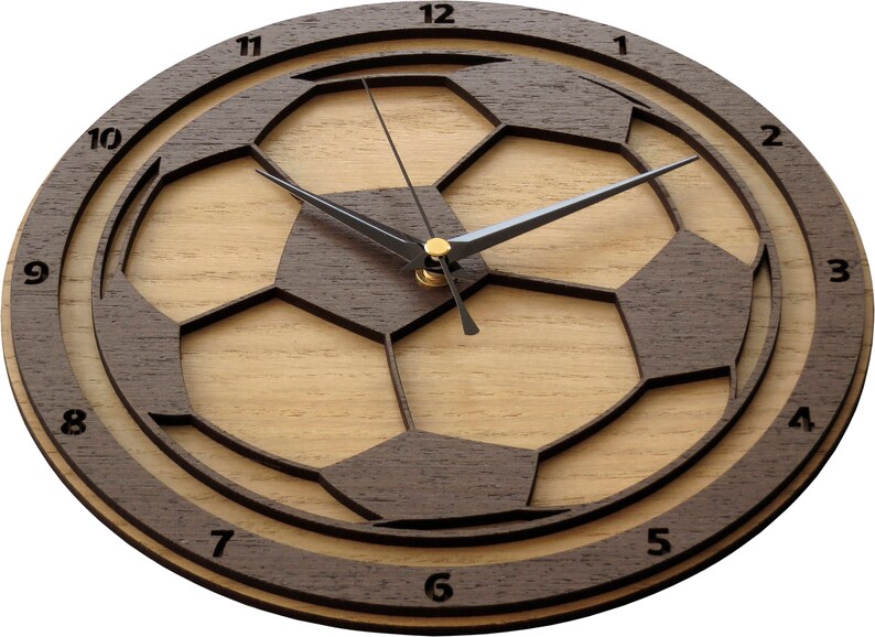 Football Clock in Wood / Soccer Clock / Futbol Clock / Calcio Etsy