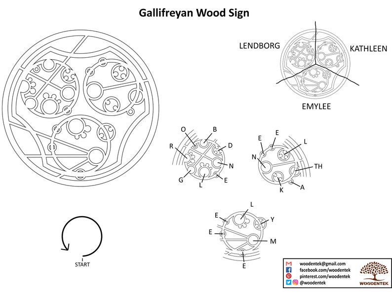 Custom Gallifreyan wood sign with your Name Inspired by Doctor Who image 8