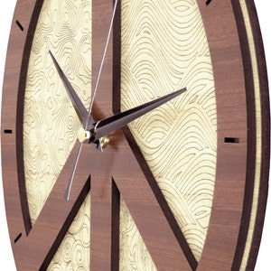 Peace Clock in wood image 3