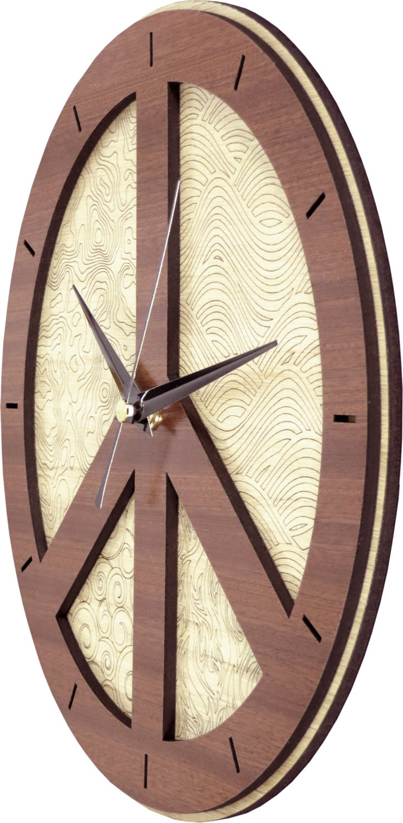 Peace Clock in wood image 3