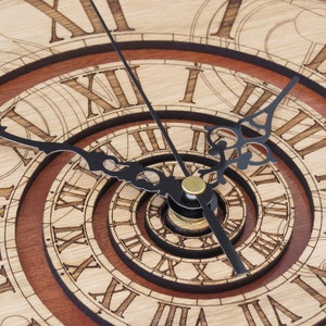 Doctor Who Clock in Wood Time Vortex Clock NT, inspired by Doctor Who image 2