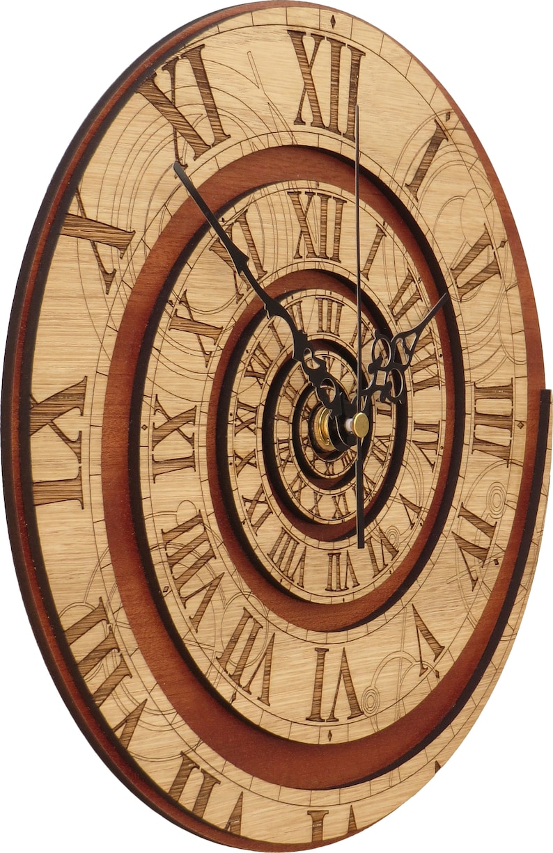 Doctor Who Clock in Wood Time Vortex Clock NT, inspired by Doctor Who image 4