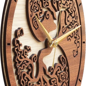 Yin Yang Tree of Life Clock in wood Limited Production image 3