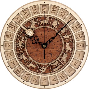 Venice Clock / Venetian Clock in Wood - Astronomical Clock