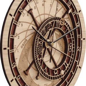 Prague Astronomical Clock in Wood Limited Production image 2