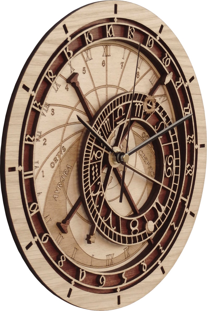 Prague Astronomical Clock in Wood Limited Production image 2