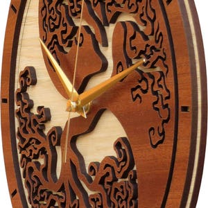 Yin Yang Tree of Life Clock in wood Limited Production image 4
