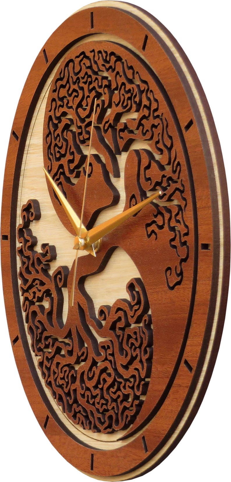 Yin Yang Tree of Life Clock in wood Limited Production image 4