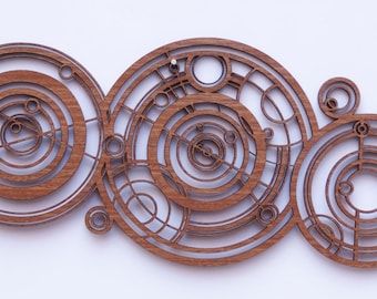 Doctor Who Name in Ancient Gallifreyan (Wood Sign), inspired by the Doctor's Crib / Cot