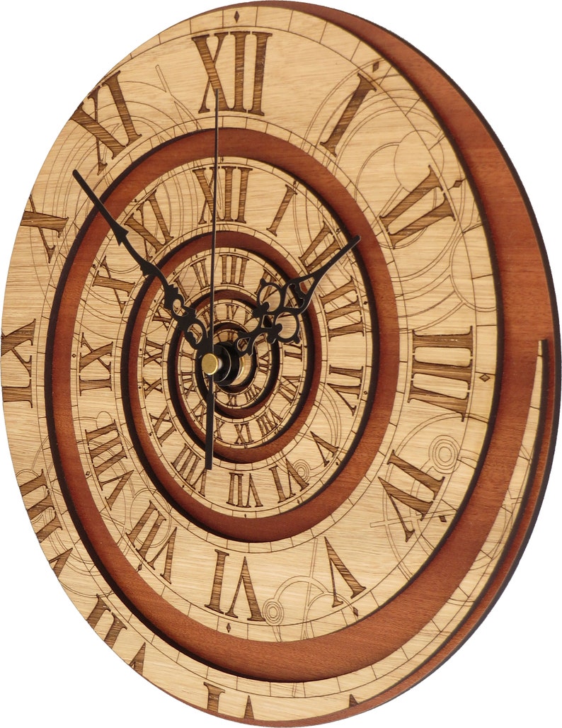 Doctor Who Clock in Wood Time Vortex Clock NT, inspired by Doctor Who image 7