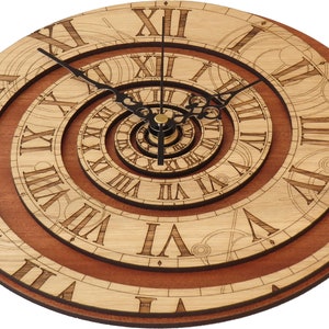 Doctor Who Clock in Wood Time Vortex Clock NT, inspired by Doctor Who image 3