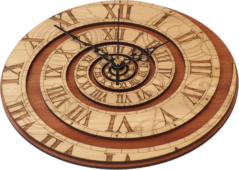 Doctor Who Clock in Wood Time Vortex Clock NT, inspired by Doctor Who image 3