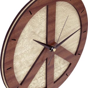 Peace Clock in wood image 4