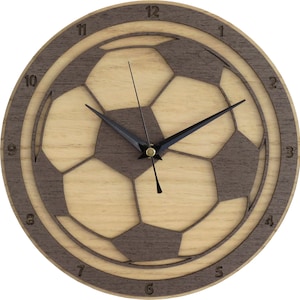Football Clock in wood / Soccer Clock / Futbol Clock / Calcio Clock