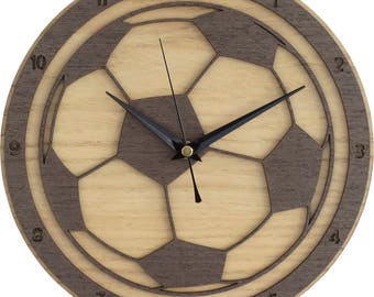 Football Clock in wood / Soccer Clock / Futbol Clock / Calcio Clock