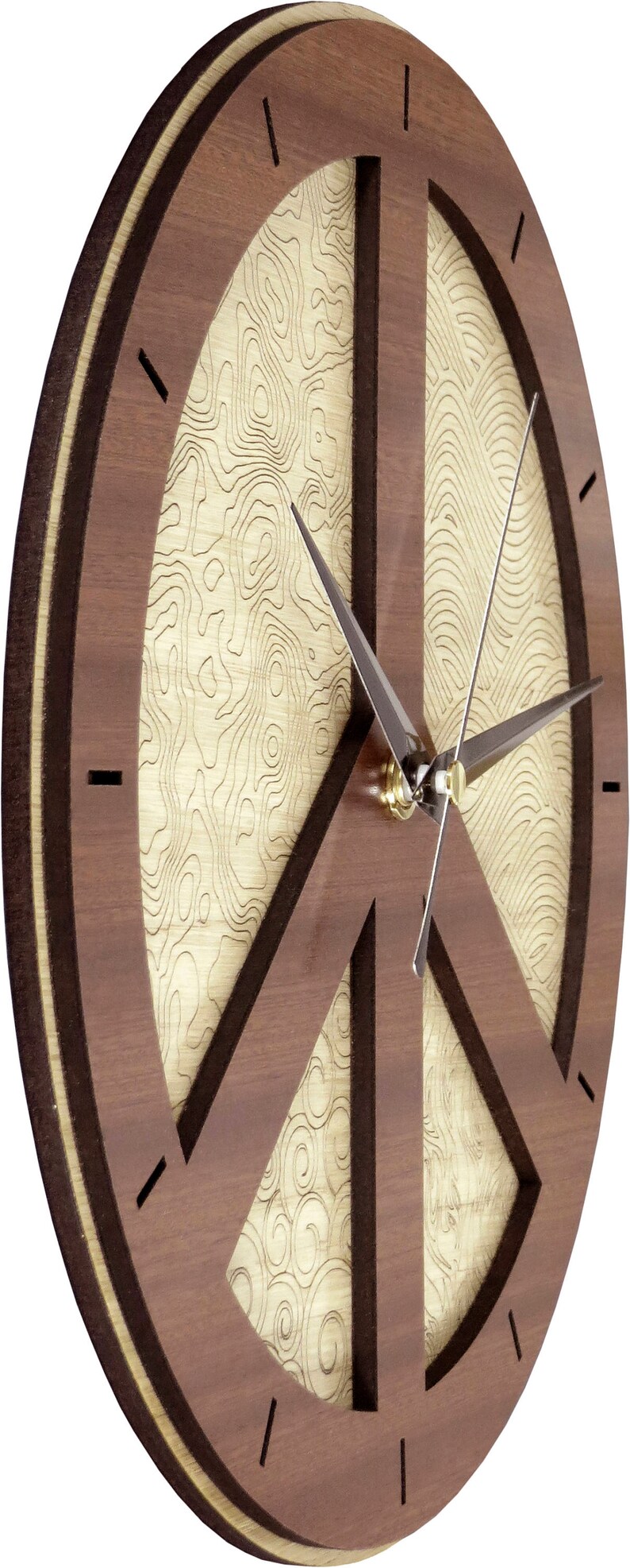 Peace Clock in wood image 8