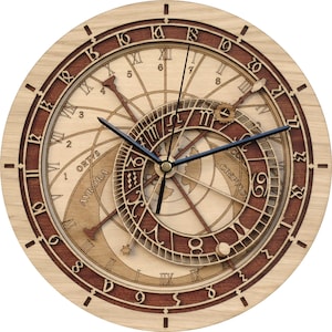 Prague Astronomical Clock in Wood Limited Production image 1
