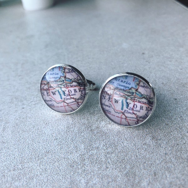 Custom vintage  location world Map cufflinks