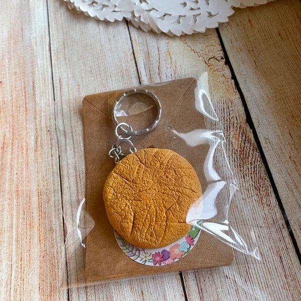 Bijou en biscuit au gingembre, bijou alimentaire miniature, porte-clés en pâte polymère, breloque, collier