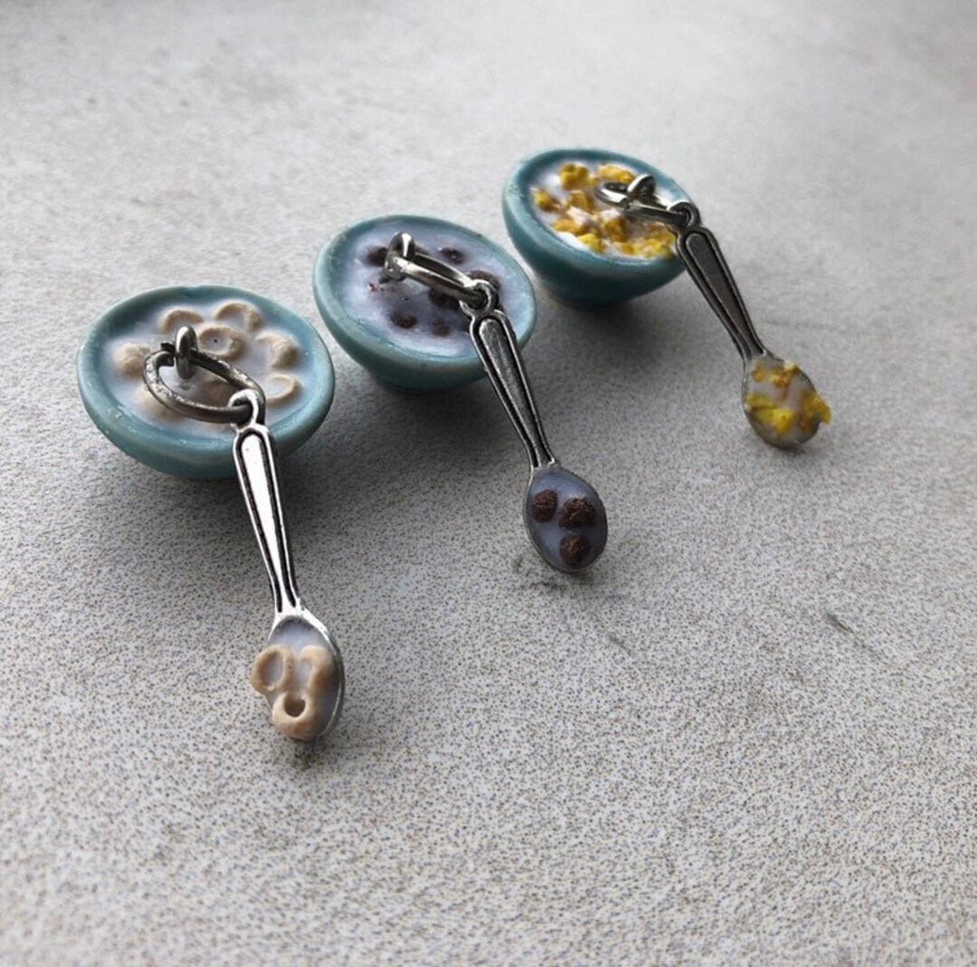 Cereal Bowl Charm , Miniature Food Jewellery , Polymer Clay Keyring ...