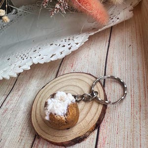 Cottage cheese Jacket potato charm , miniature food jewellery , polymer clay keyring , charm , necklace
