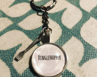 Dinglehopper quote cabochon keyring