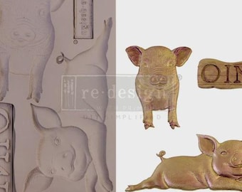 Resin silicone molds by redesign Farm Friends, Clay, resin, pig