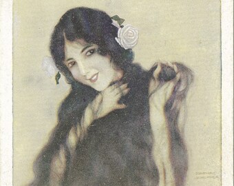 Vintage Postcard Mélisande by Raphael Kirchner Unused C1918