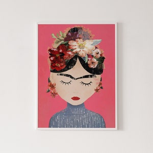 Frida print, Frida illustration, Frida exhibition poster, feminist art, minimalist print, home décor, high quality art
