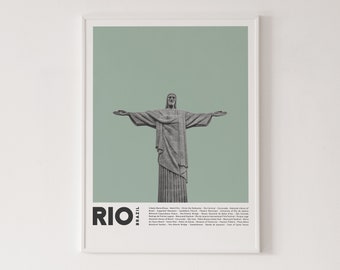 Rio de Janeiro poster, high quality print, home decor, wall art, contemporary poster, gallery wall, art print