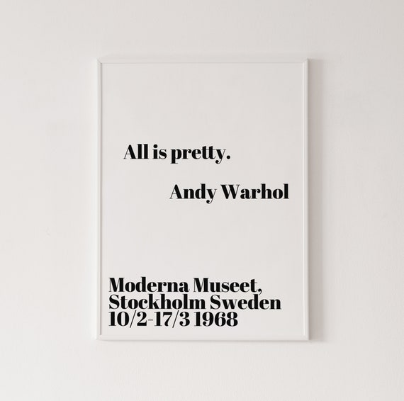 Digital Download All is Pretty Poster Andy Warhol Quote Etsy