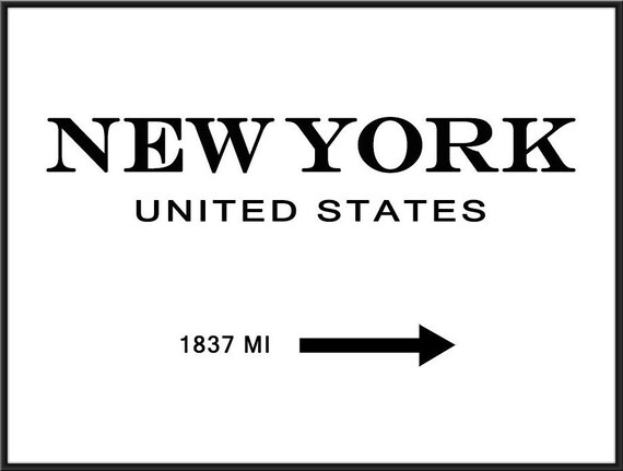 New York Poster Prada Marfa Style Print Gossip Girl Original Etsy