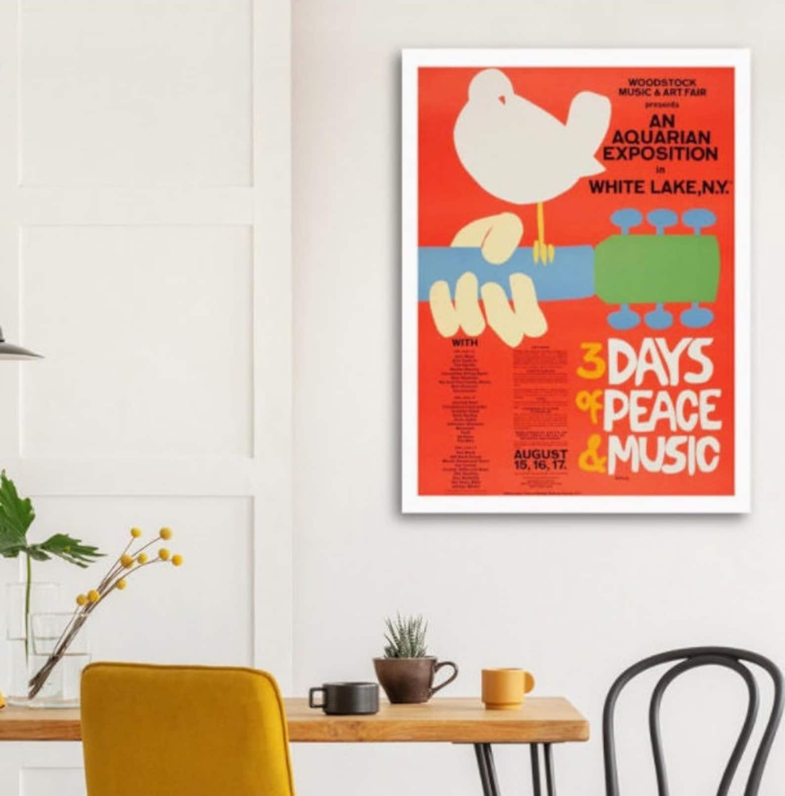 Woodstock Print 1969 Festival Poster Vintage Music Art | Etsy
