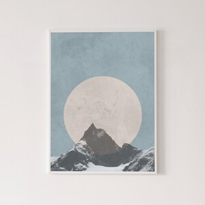 Moon mountain poster, high quality print, home decor, wall art, contemporary poster, gallery wall, art print