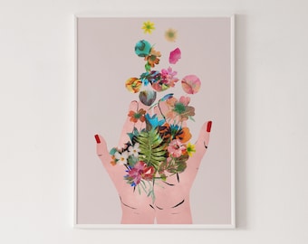 Frida‘s hands print, Frida illustration, Frida exhibition poster, feminist art, minimalist print, home décor, modern art