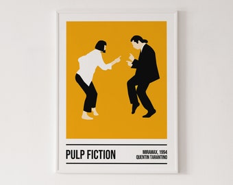 Pulp Fiction Filmplakat, Pulp Fiction Tanzdruck, Mia Wallace, Vincent Vega, Pulp Fiction Druck, Filmkunst, Pulp Fiction Tanzplakat