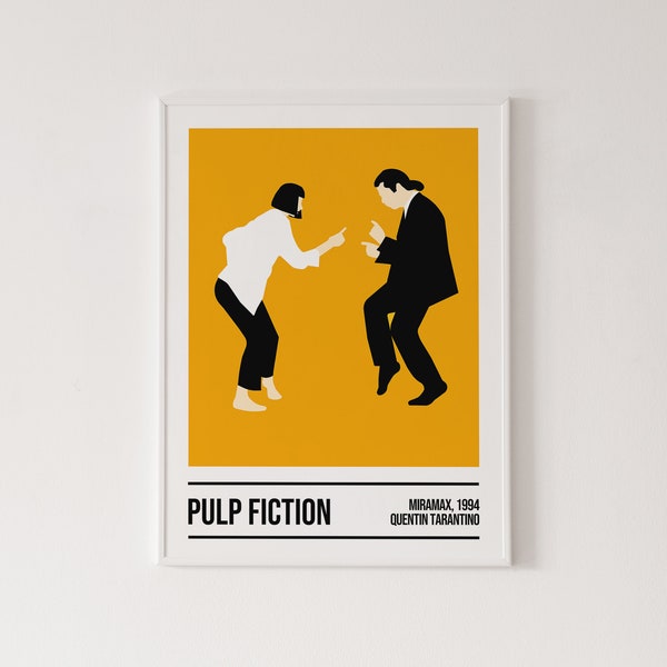 Pulp Fiction movie poster, Pulp Fiction dancing print, Mia Wallace, Vincent Vega, Pulp Fiction print, movie art, Pulp Fiction dance poster