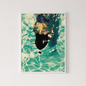 Woman swimming, piscine print, underwater photography, abstract art, fine art, contemporary photography, pop art, swimming pool