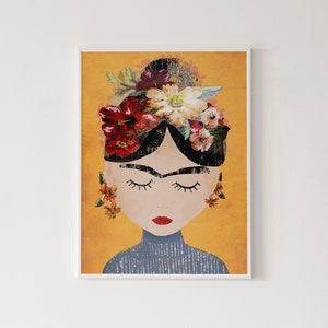 Frida print, Frida illustration, Frida exhibition poster, feminist art, minimalist print, home décor, high quality art