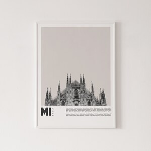 Milan poster, high quality print, home decor, wall art, contemporary poster, gallery wall, art print