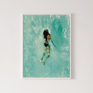 Woman swimming, piscine print, underwater photography, abstract art, fine art, contemporary photography, pop art, swimming pool