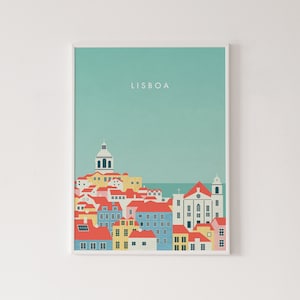 Lisboa illustration, Lisbon poster, Portugal print, Lisboa city print, travel poster, Lisbon print, Lisboa cityscape art, Lisboa print