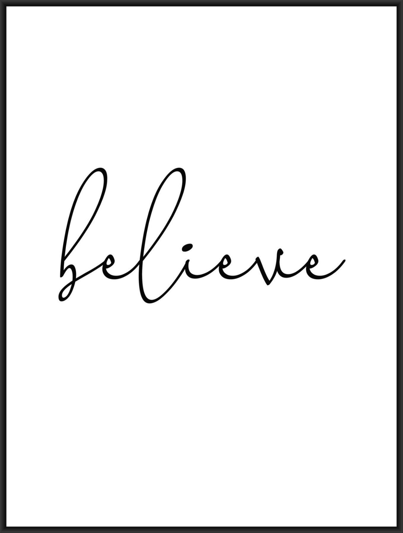 Believe Script Art Print, Gallery Wall Decor - Etsy