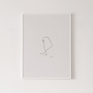 Digital download, Picasso - Sparrow poster, Pablo Picasso, bird line drawing, Picasso bird art, instant download, downloadable art