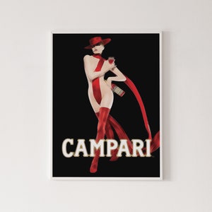 Vintage Campari poster, classic advertising print, alcohol poster, high quality print, home decor, wall art, gallery wall, art print