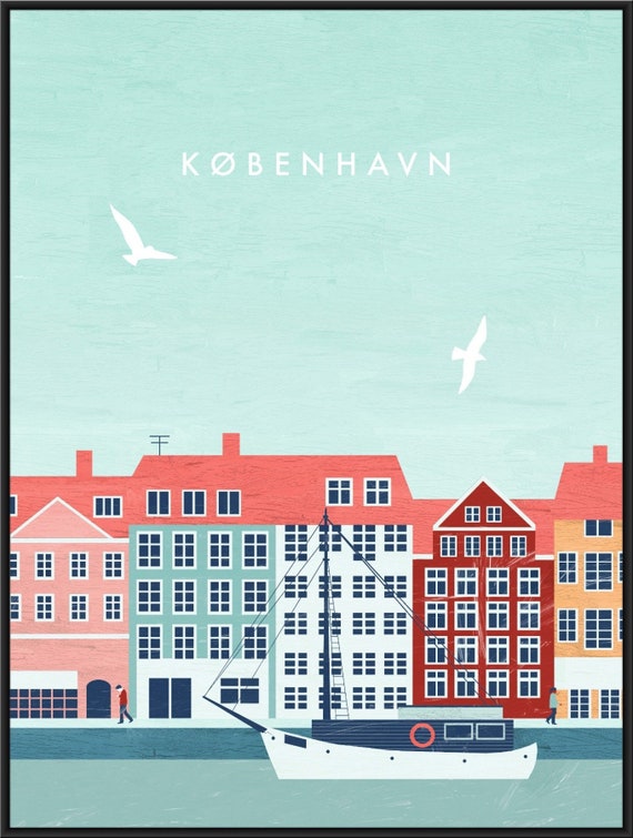 København Illustration Copenhagen Poster Denmark - Etsy Finland