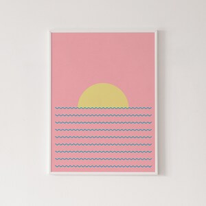 Every day the sun rises poster, abstract sunrise print, yellow sun wall art, sunrise illustration, abstract art, minimalist print