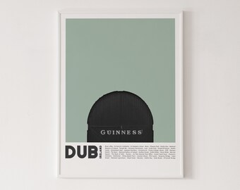 Dublin Ireland Guinness Print, Modern Home Decor